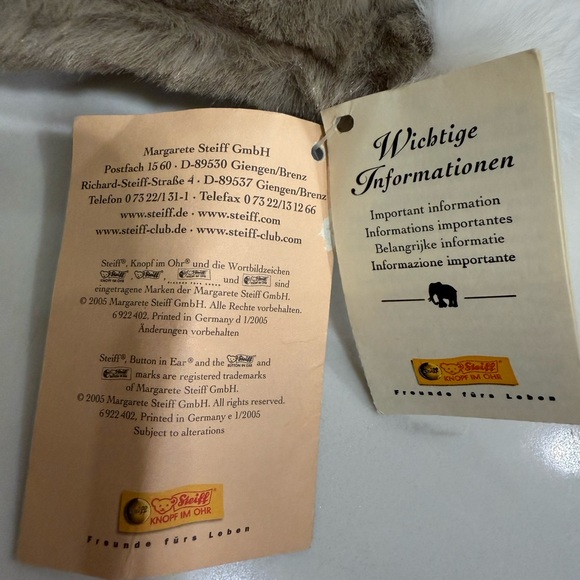 VINTAGE RARE STEIFF "Lulac" Beige Bunny Rabbit Plush Stuffed Animal Toy - Picture 6 of 7